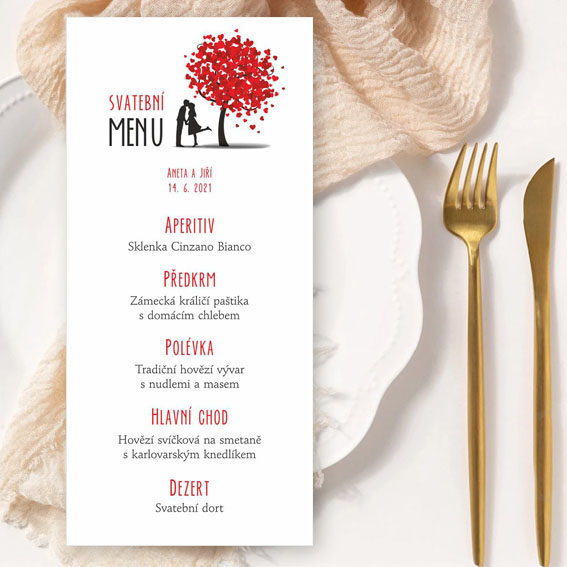 Svatební menu pro červenou svatbu: Elegantní červený akcent na vašem svatebním stole