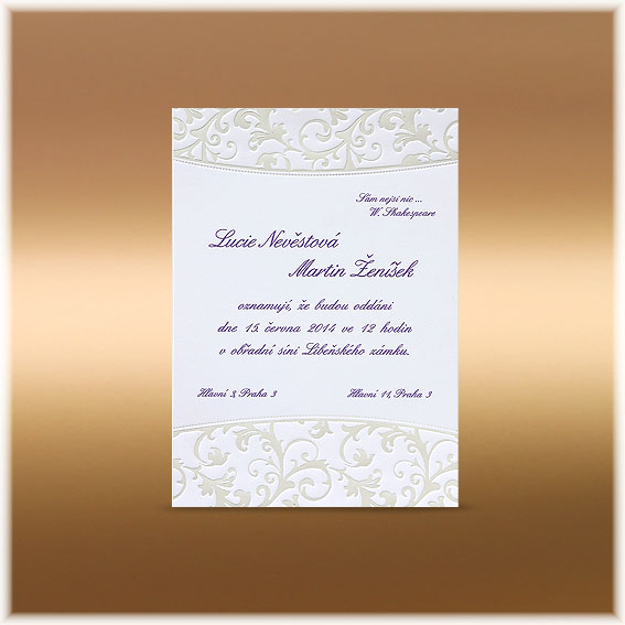 ornamentální svatební oznámení