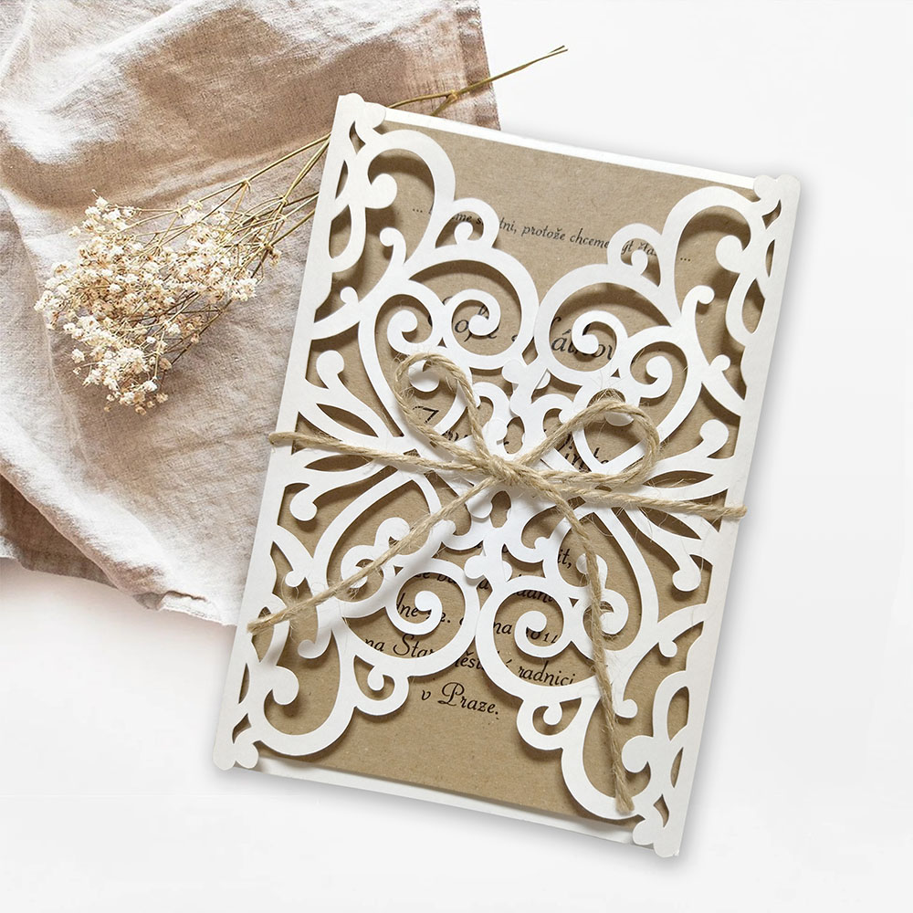 Svatební oznámení s krajkou