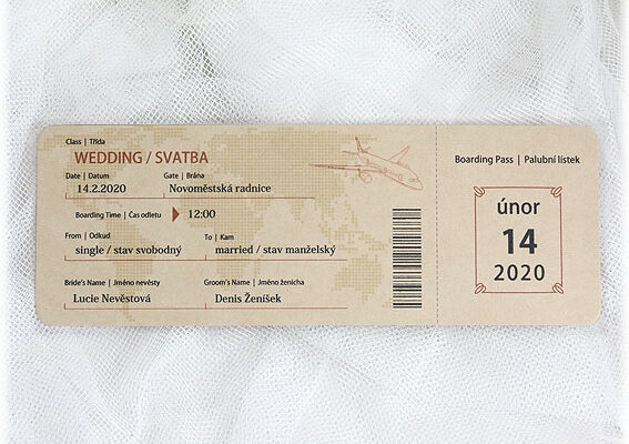 Svatební oznámení s nápadem? Například jako letenka!